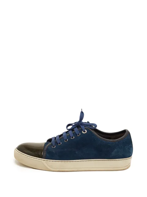 Lanvin Pre-Owned lace-up suede sneakers Blue 1362357