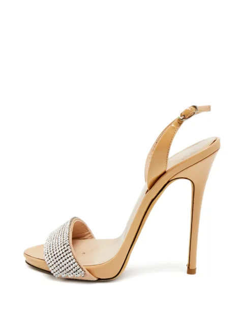 Giuseppe Zanotti Vintage crystal-embellished slingback heeled sandals Neutrals 1348743