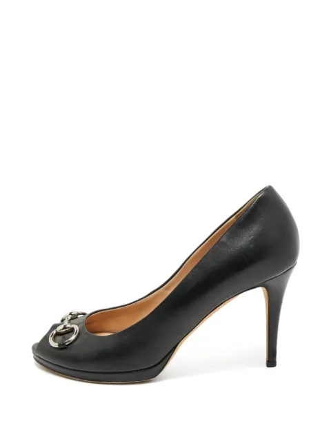 Gucci Pre-Owned Horsebit peep-toe pumps Black 1268397