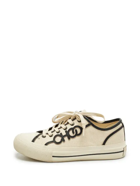 Jimmy Choo Pre-Owned Fenix lace-up fastening sneakers Neutrals 1332582