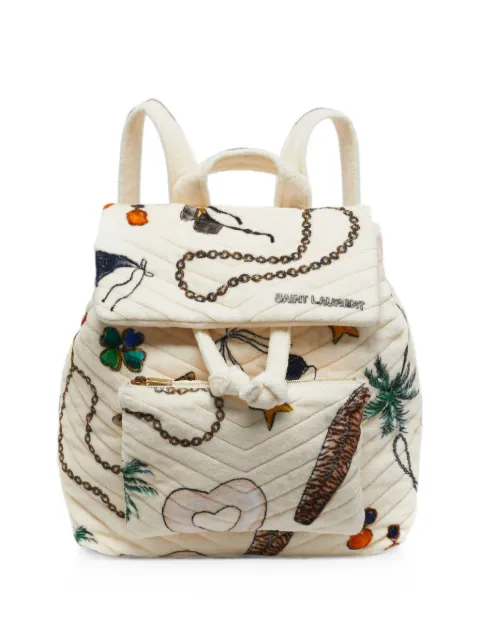 Saint Laurent Pre-Owned 2023 printed terry-cloth backpack Neutrals 1274618