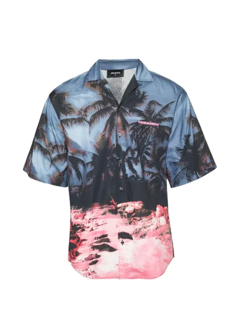 DSQUARED2 sunrise-print cotton shirt Blue 1294275
