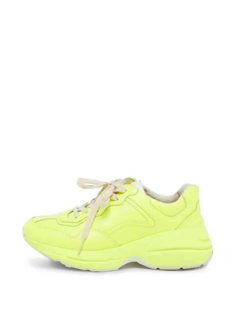 Gucci Pre-Owned Rhyton leather low-top sneakers Green 1305445