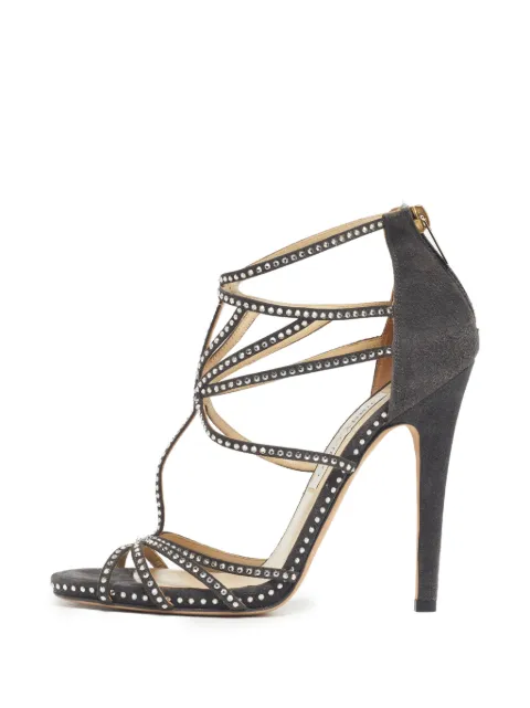 Jimmy Choo Pre-Owned Lance crystal-embellished sandals Grey 1315624