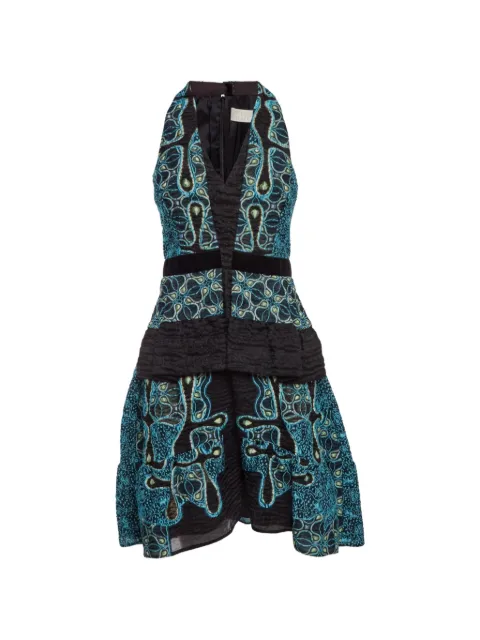 Peter Pilotto jacquard tiered mini dress Black 1301567