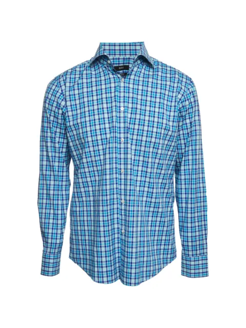 BOSS check-print shirt Blue 1326734