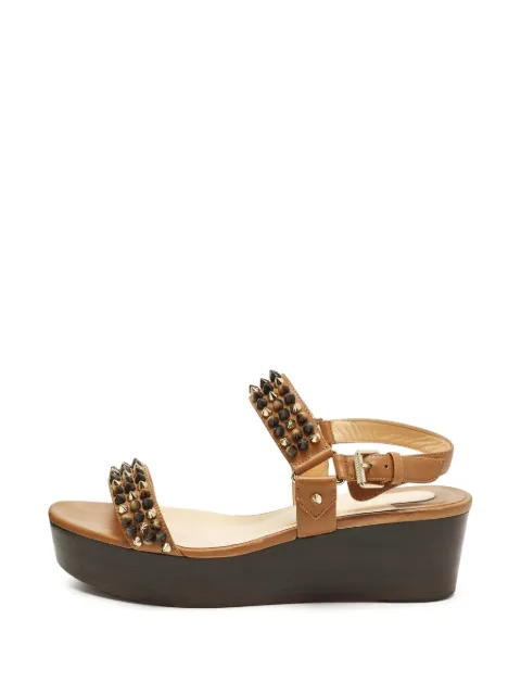Christian Louboutin Pre-Owned Bikee Bike studded platform sandals Brown 1334154