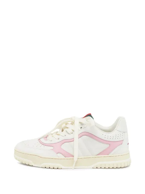Gucci Pre-Owned Web perforated sneakers White 1316553