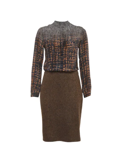 Max Mara abstract-print tweed dress Brown 1312513