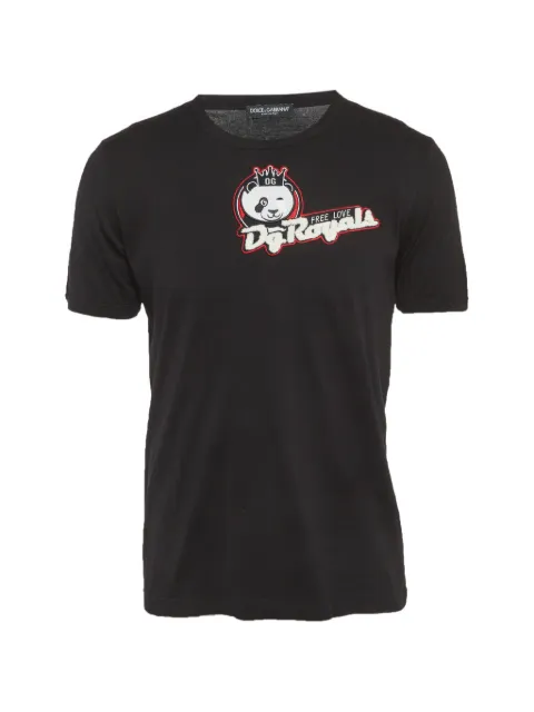 Dolce & Gabbana Pre-Owned appliqué jersey T-shirt Black 1289899