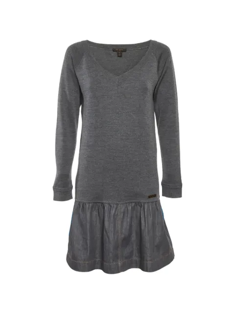 Louis Vuitton Pre-Owned denim-skirt panelled mini dress Grey 1293057
