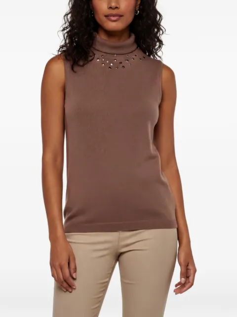 Fabiana Filippi stud-detail roll-neck top Brown 1346253