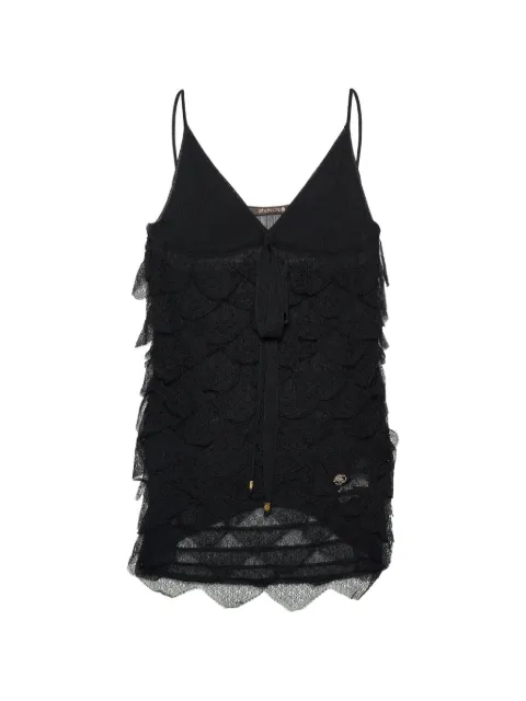 Roberto Cavalli Vintage lace frill-detail top Black 658015
