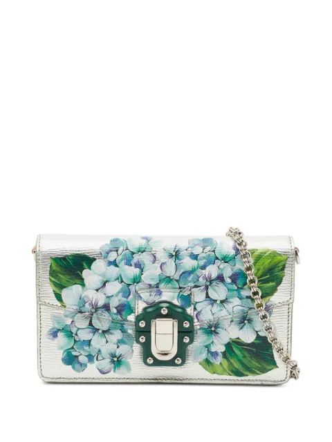 Dolce & Gabbana Pre-Owned Lucia floral-print on-chain wallet Silver 1352087