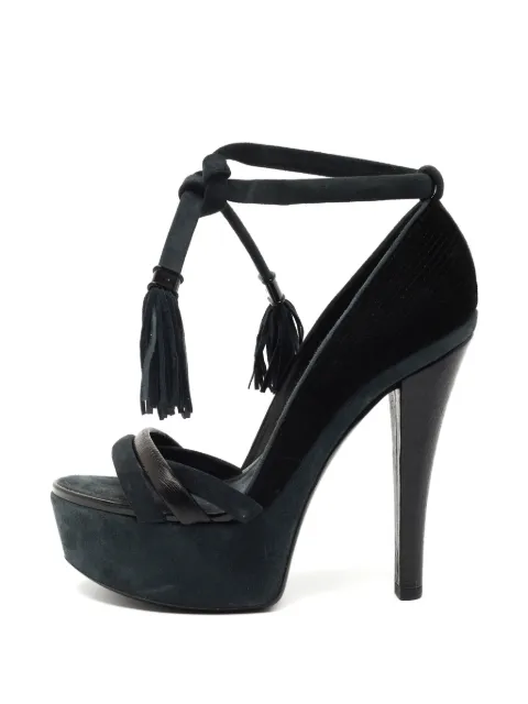 Louis Vuitton Pre-Owned tassel-detail platform sandals Black 1318189