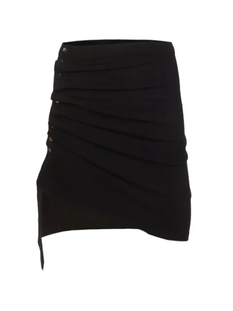 Paco Rabanne Pre-Owned ruched asymmetric mini skirt Black 1342513
