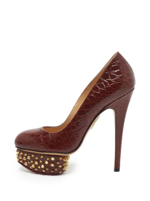 Charlotte Olympia Paloma spiked platform pumps Brown 1332210