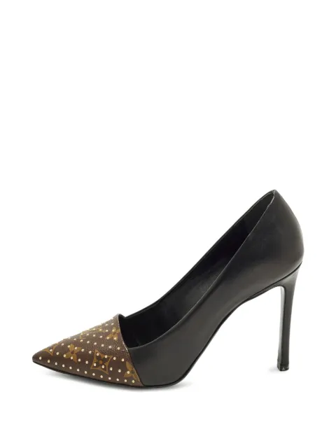 Louis Vuitton Pre-Owned Monogram canvas studded pumps Black 1276593