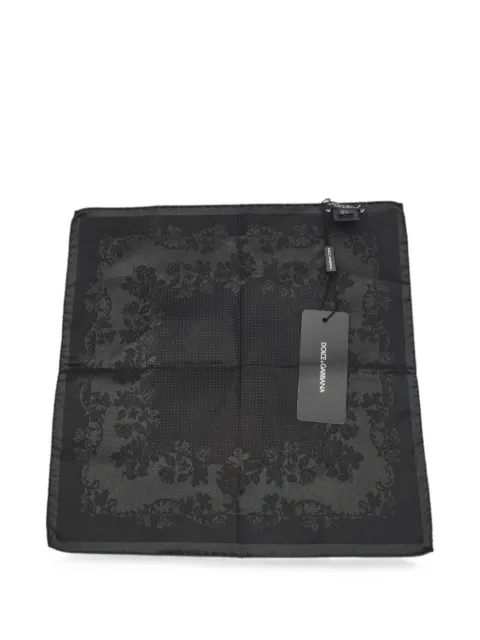 Dolce & Gabbana Pre-Owned floral jacquard pocket square Black 1303971