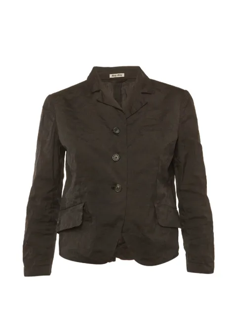 Miu Miu Pre-Owned metallic-finish shirt Black 1315180