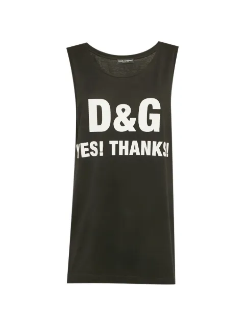 Dolce & Gabbana Pre-Owned slogan-print tank top Black 1268871