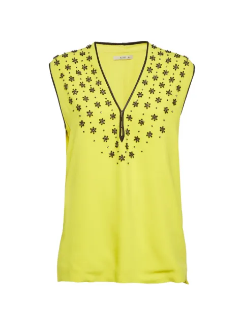 Etro Pre-Owned embellished-detail blouse Yellow 1306985