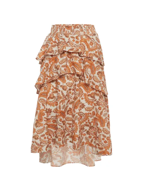 Maje paisley asymmetrical skirt Orange 1285597