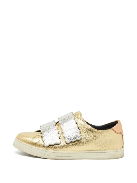 Fendi Pre-Owned scalloped touch-strap sneakers Gold 1270544