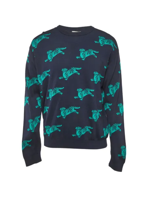 Kenzo Pre-Owned tiger-pattern sweater Blue 1290420