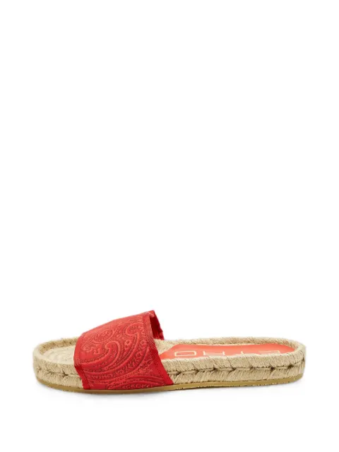 Etro Pre-Owned Paisley espadrille slides Red 1272071