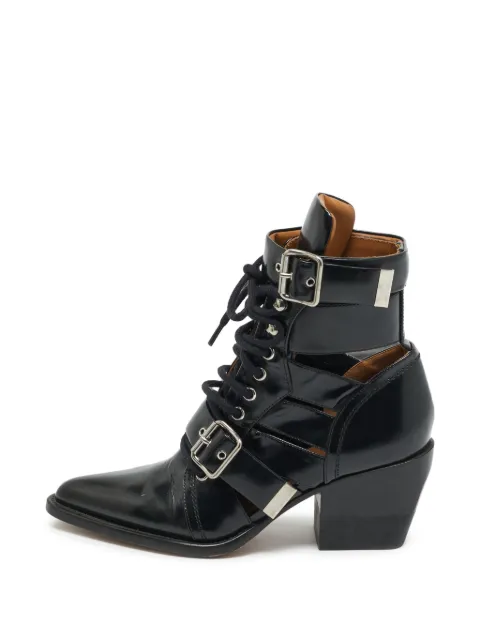 Chloé Pre-Owned Rylee cutout ankle boots Black 1359415