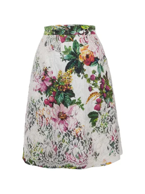 Dolce & Gabbana Pre-Owned floral-print skirt White 1281421