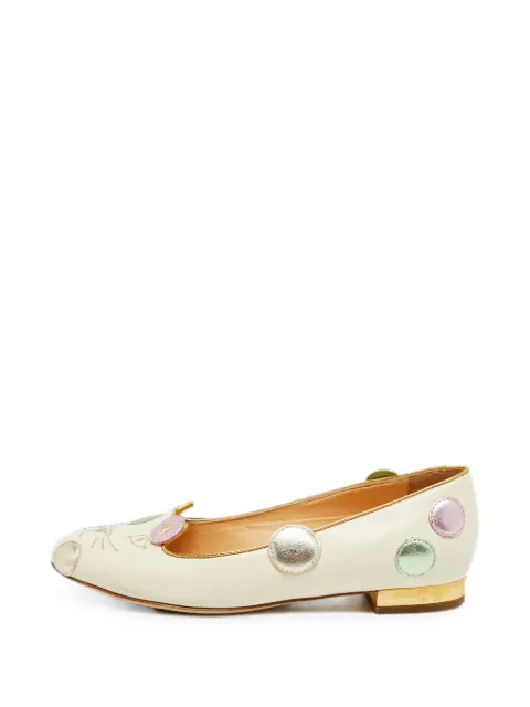 Charlotte Olympia Kitty leather ballet flats Neutrals 1287977