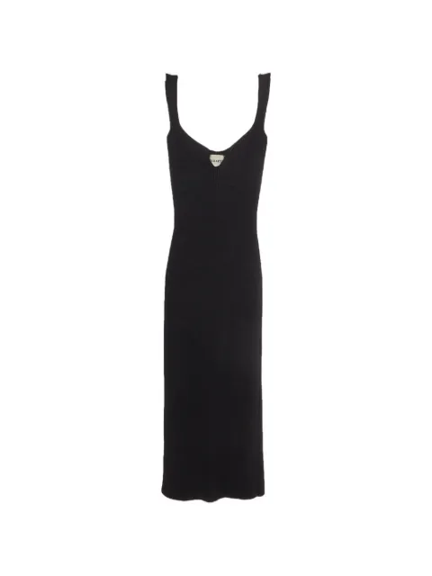 KHAITE Pre-Owned ribbed-knit midi dress Black 1332805