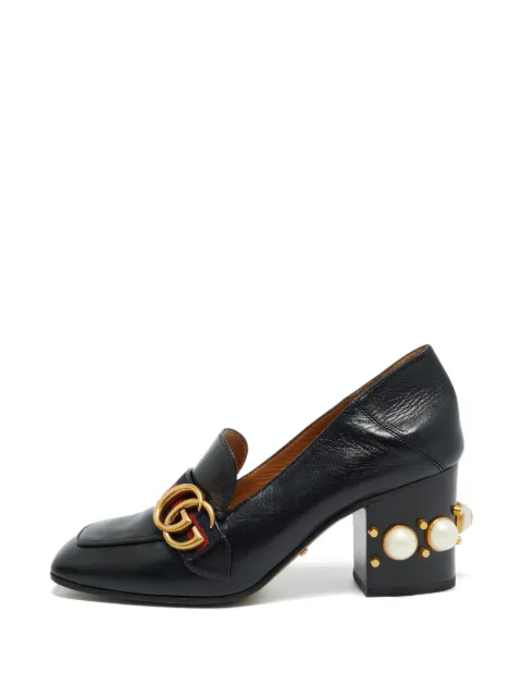 Gucci Pre-Owned Peyton Web stripe pumps Black 1340656