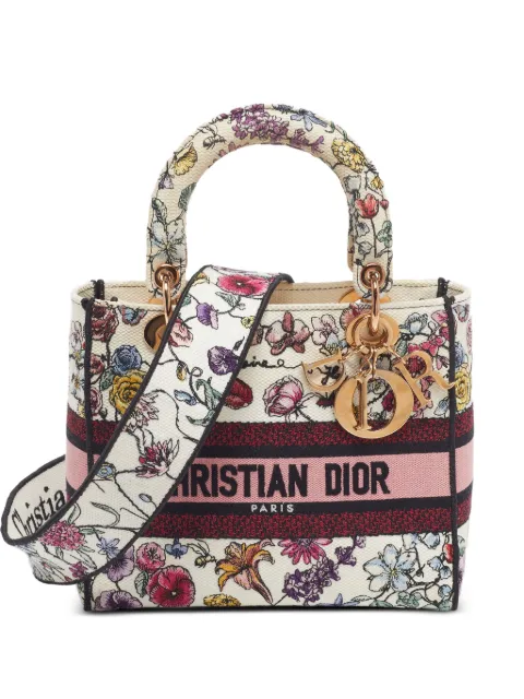 Christian Dior Pre-Owned 2023 Lady D-Lite floral-embroidered tote bag Neutrals 1341213