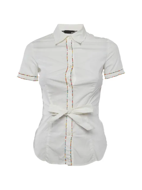 Love Moschino beaded belted shirt White 1324042