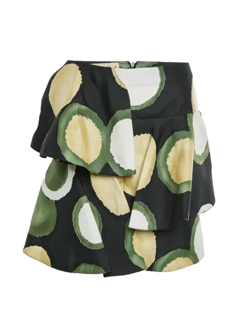 Marni Pre-Owned printed ruffled mini skirt Black 1318499