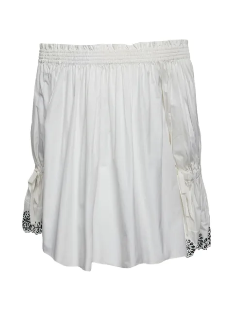 Alexander McQueen Pre-Owned embroidered off-shoulder top White 1324912