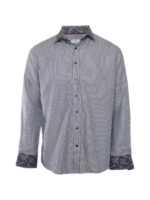 Etro Pre-Owned striped Paisley print shirt White 1317353