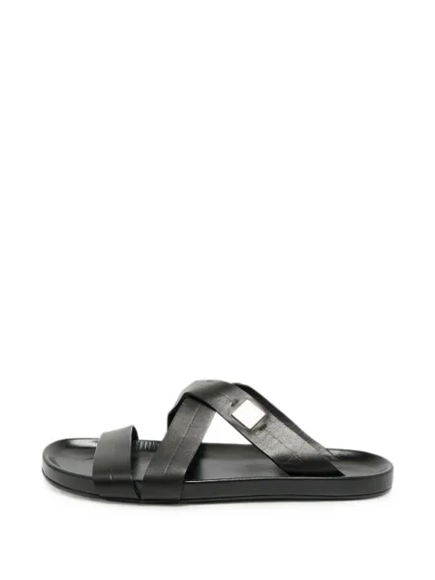 Louis Vuitton Pre-Owned criss-cross strap slide sandals Black 1332607