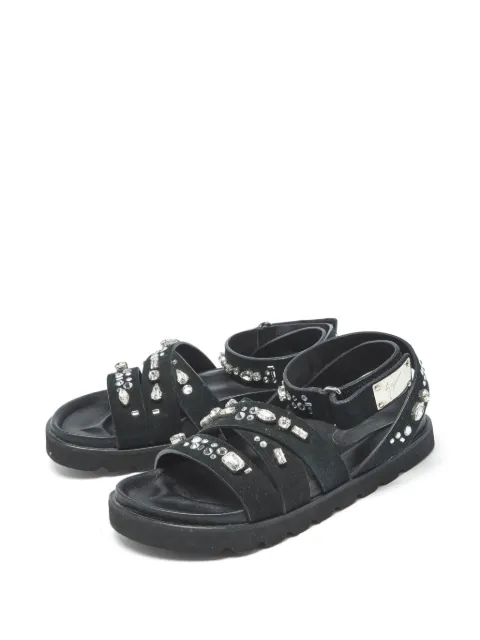 Giuseppe Zanotti Vintage crystal-embellished sandals Black 1278343