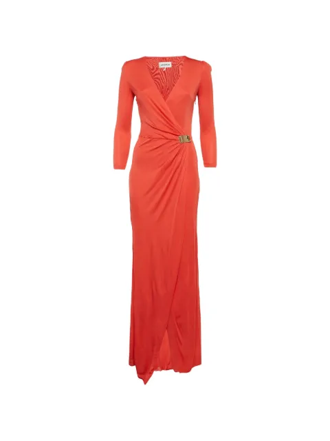PUCCI Pre-Owned V-neck draped maxi dress Red 1308586