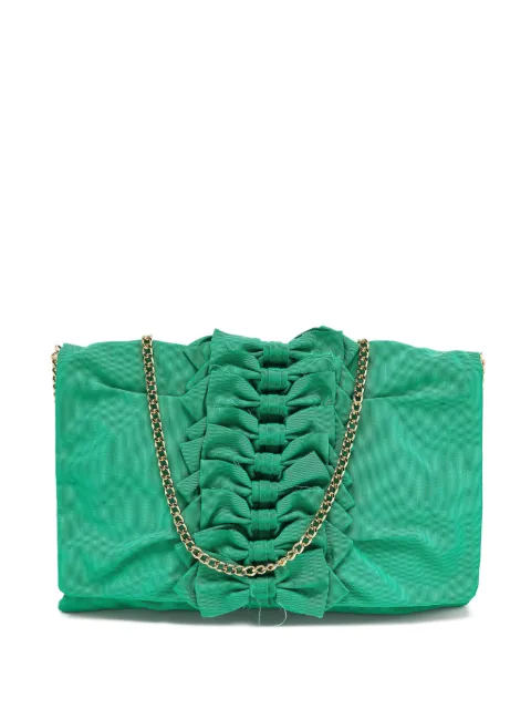 Red Valentino Vintage bow-appliqué chain clutch bag Green 1294330