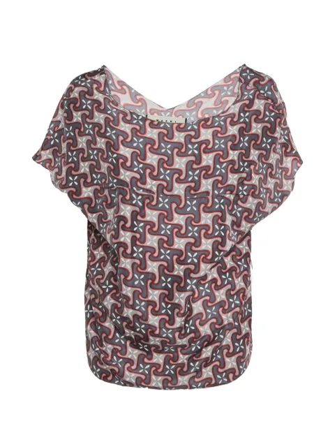 Marni Pre-Owned 2010 geometric-print blouse Grey 1323974
