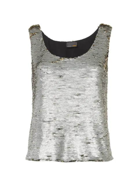 Fendi Pre-Owned sequin-embellished tank top Silver 1292325
