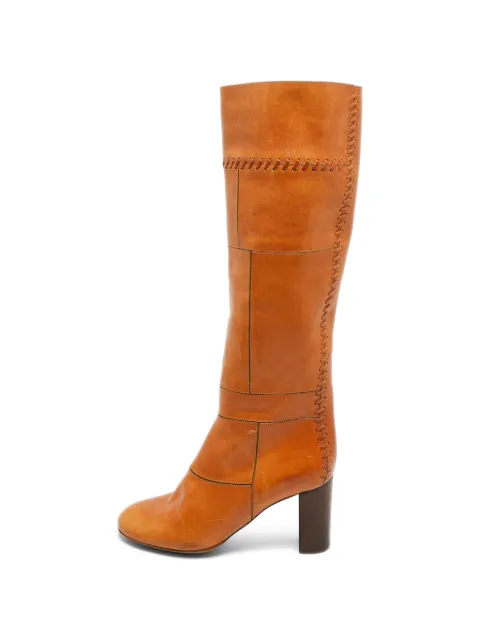Chloé Pre-Owned patchwork knee-length boots Neutrals 1316173