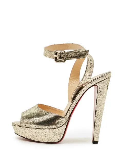 Christian Louboutin Pre-Owned Louloudancing ankle strap sandals Gold 1296784