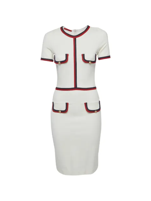 Carolina Herrera Vintage contrasting-trim midi dress White 1351251