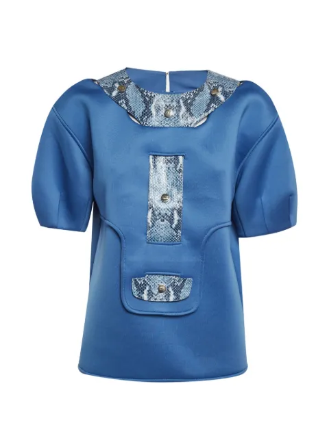 Elisabetta Franchi snake-print short-sleeve T-shirt Blue 1300131